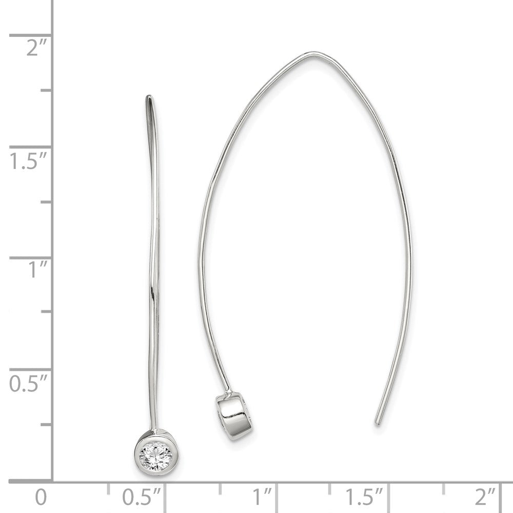 Sterlingsilber Zirkonia Durchzieher-Ohrringe