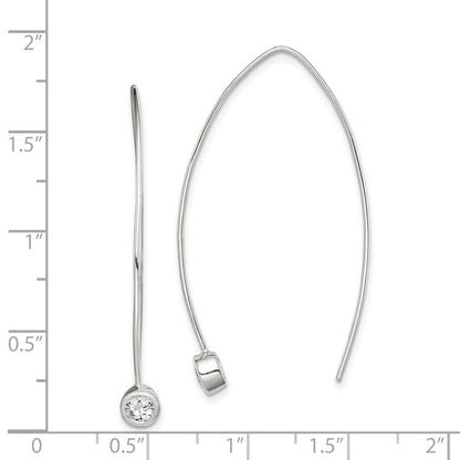 Sterlingsilber Zirkonia Durchzieher-Ohrringe