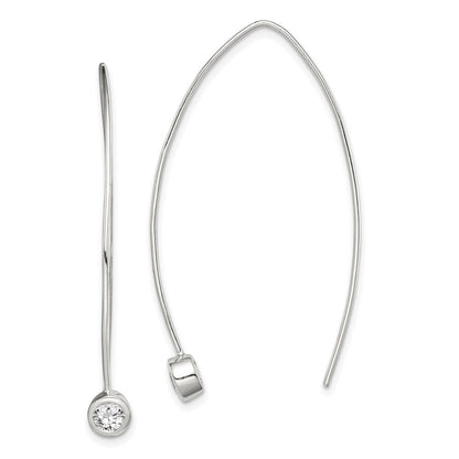 Sterlingsilber Zirkonia Durchzieher-Ohrringe