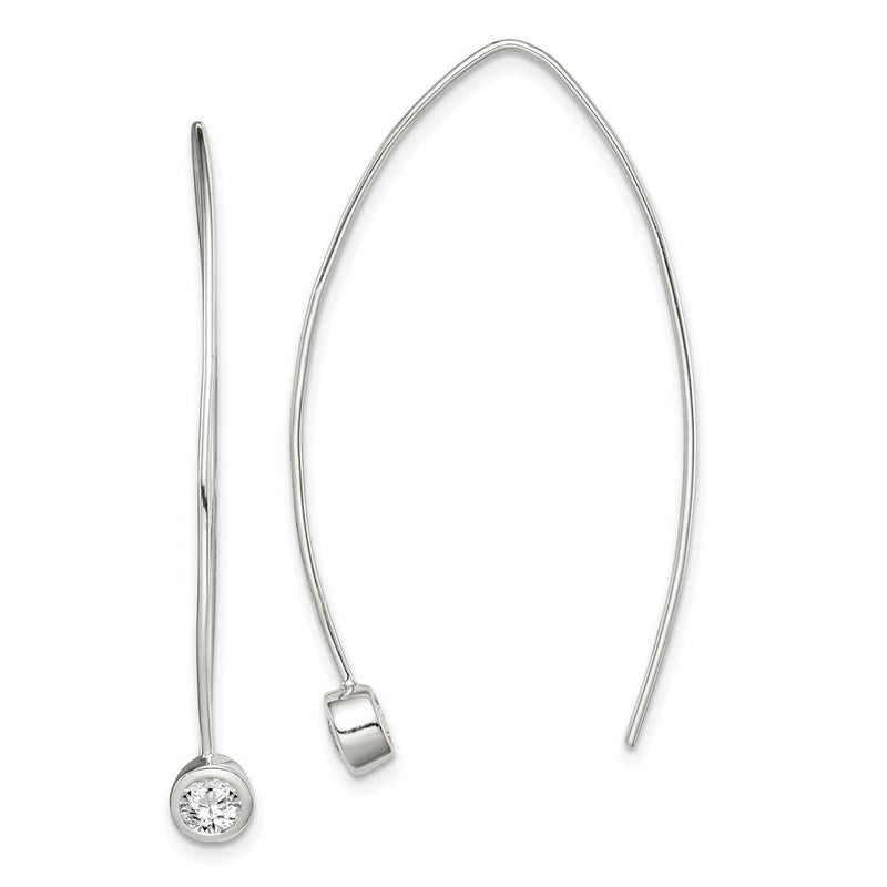 Sterlingsilber Zirkonia Durchzieher-Ohrringe