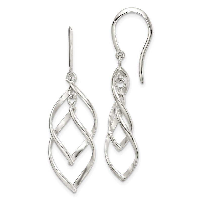 Sterlingsilber Poliert Fantasie Gedreht Ohrhänger