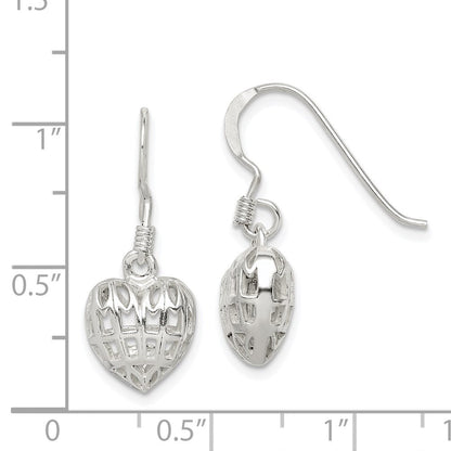 Sterlingsilber Herz Ohrhänger
