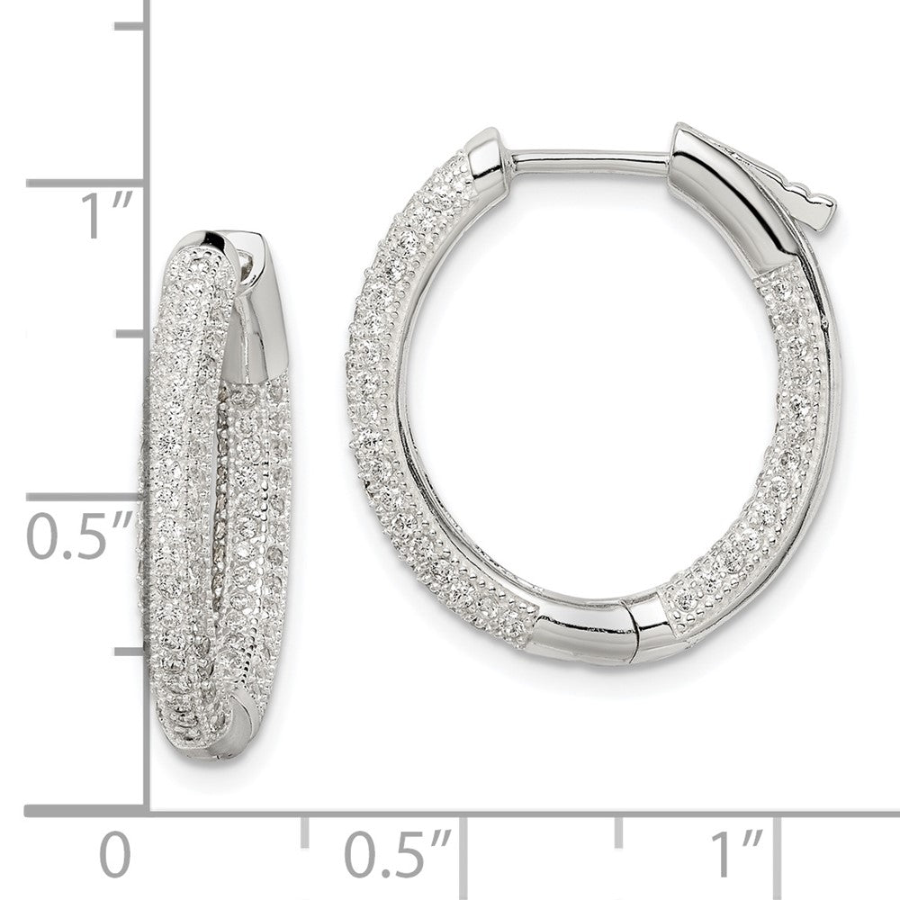 Sterlingsilber Zirkonia Klappbar Creolen