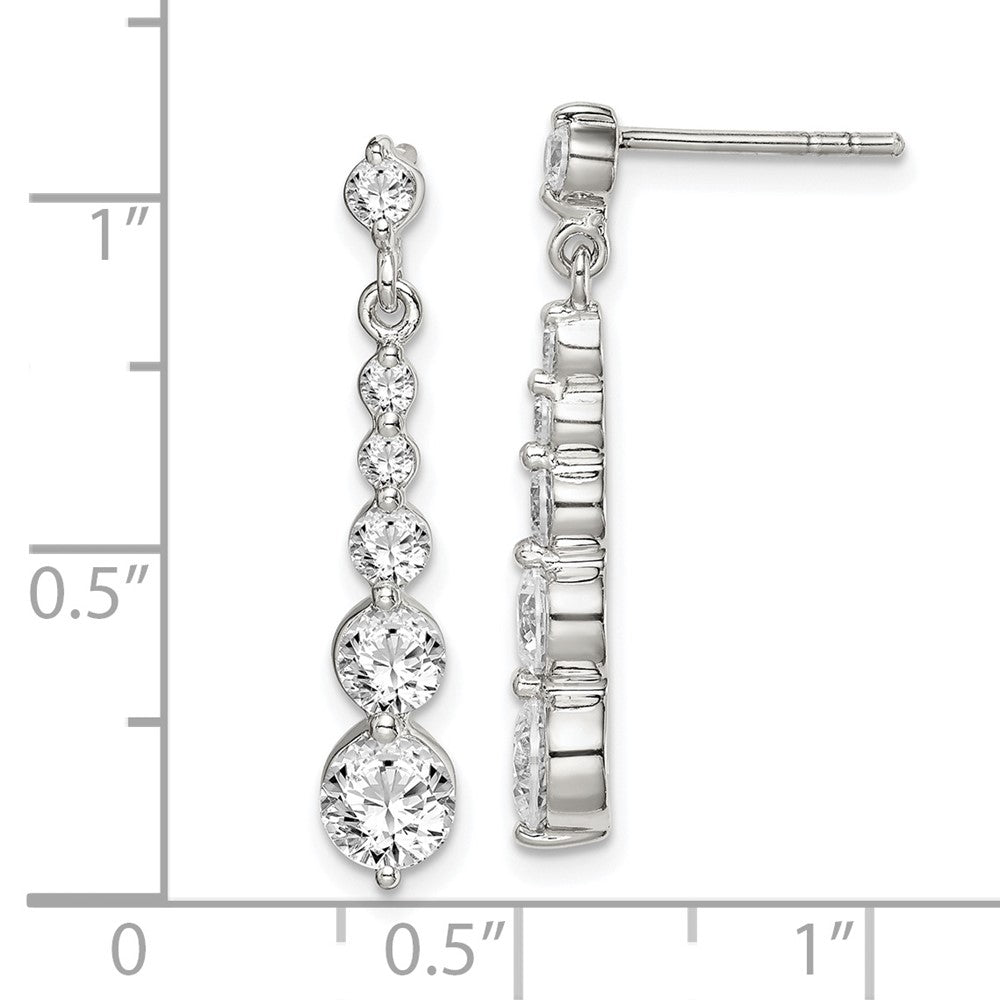 Sterlingsilber Poliert Zirkonia Journey Stecker Ohrhänger