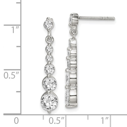 Sterlingsilber Poliert Zirkonia Journey Stecker Ohrhänger
