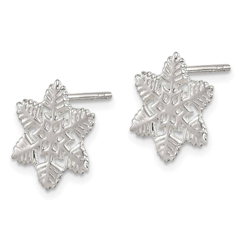 Sterlingsilber Schneeflocke Ohrstecker