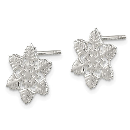 Sterlingsilber Schneeflocke Ohrstecker
