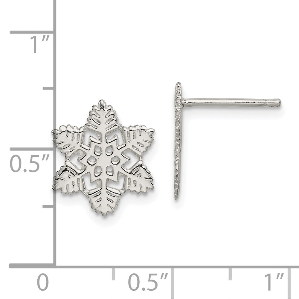 Sterlingsilber Schneeflocke Ohrstecker