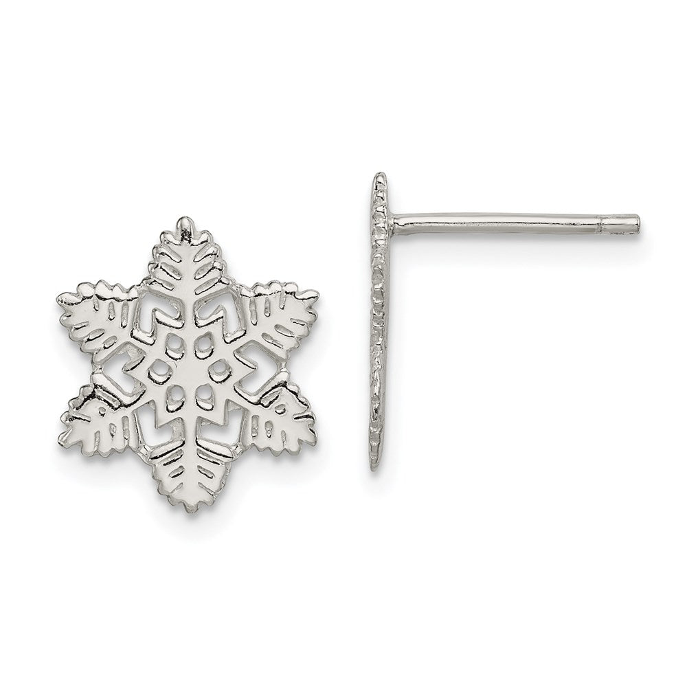 Sterlingsilber Schneeflocke Ohrstecker
