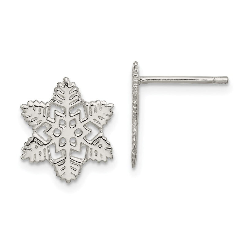Sterlingsilber Schneeflocke Ohrstecker