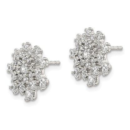 Sterlingsilber Zirkonia Cluster Ohrstecker