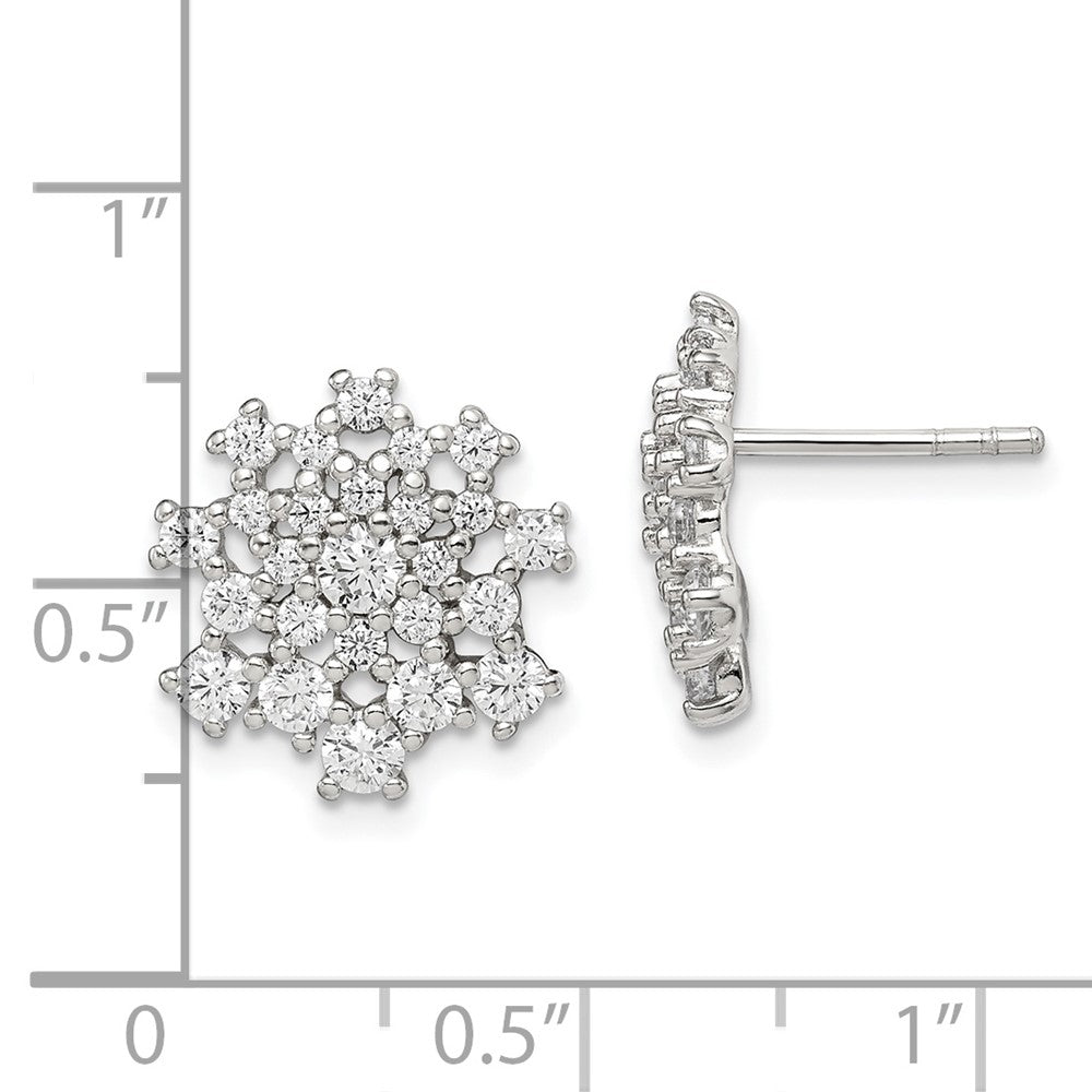 Sterlingsilber Zirkonia Cluster Ohrstecker