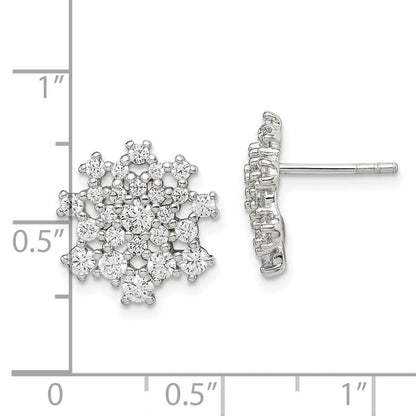 Sterlingsilber Zirkonia Cluster Ohrstecker