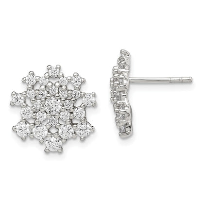 Sterlingsilber Zirkonia Cluster Ohrstecker
