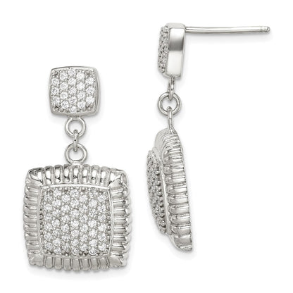 Sterlingsilber Zirkonia Quadratisch Ohrhänger