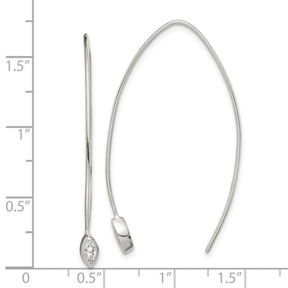 Sterlingsilber Oval Zirkonia Durchzieher-Ohrringe