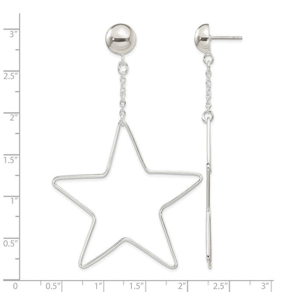 Sterlingsilber Stern Hängend Ohrstecker