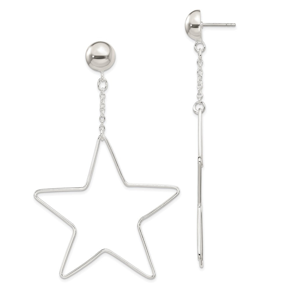 Sterlingsilber Stern Hängend Ohrstecker