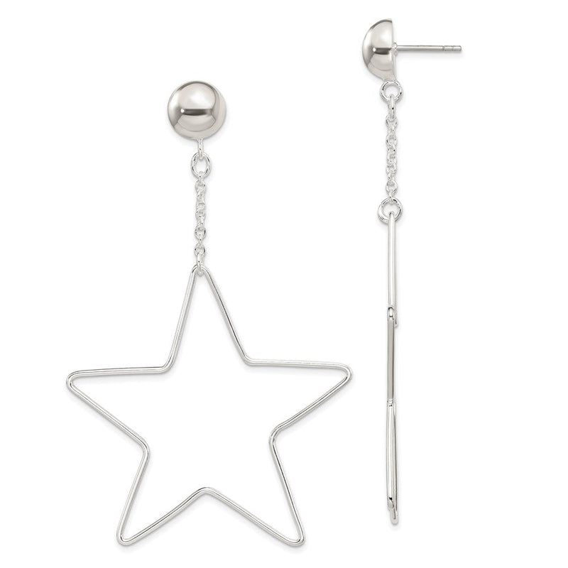 Sterlingsilber Stern Hängend Ohrstecker