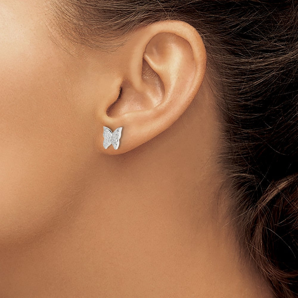 Sterlingsilber Zirkonia Schmetterling Ohrstecker