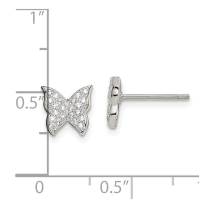 Sterlingsilber Zirkonia Schmetterling Ohrstecker
