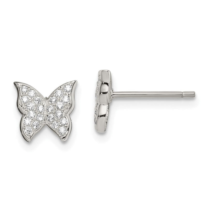Sterlingsilber Zirkonia Schmetterling Ohrstecker
