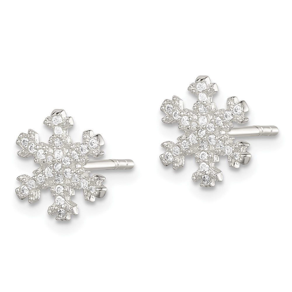 Sterlingsilber Zirkonia Schneeflocke Ohrstecker