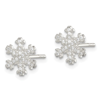 Sterlingsilber Zirkonia Schneeflocke Ohrstecker