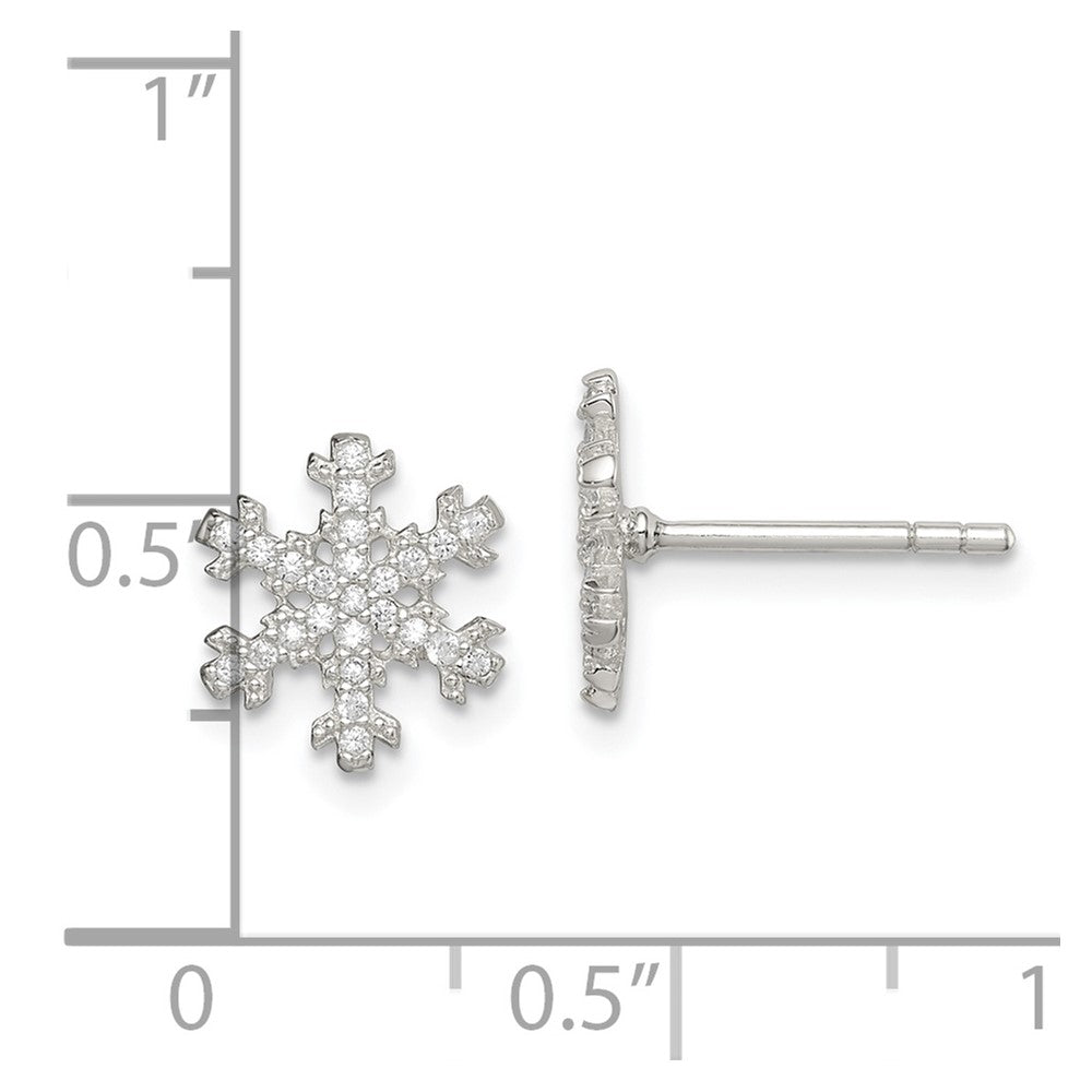 Sterlingsilber Zirkonia Schneeflocke Ohrstecker