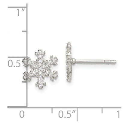 Sterlingsilber Zirkonia Schneeflocke Ohrstecker