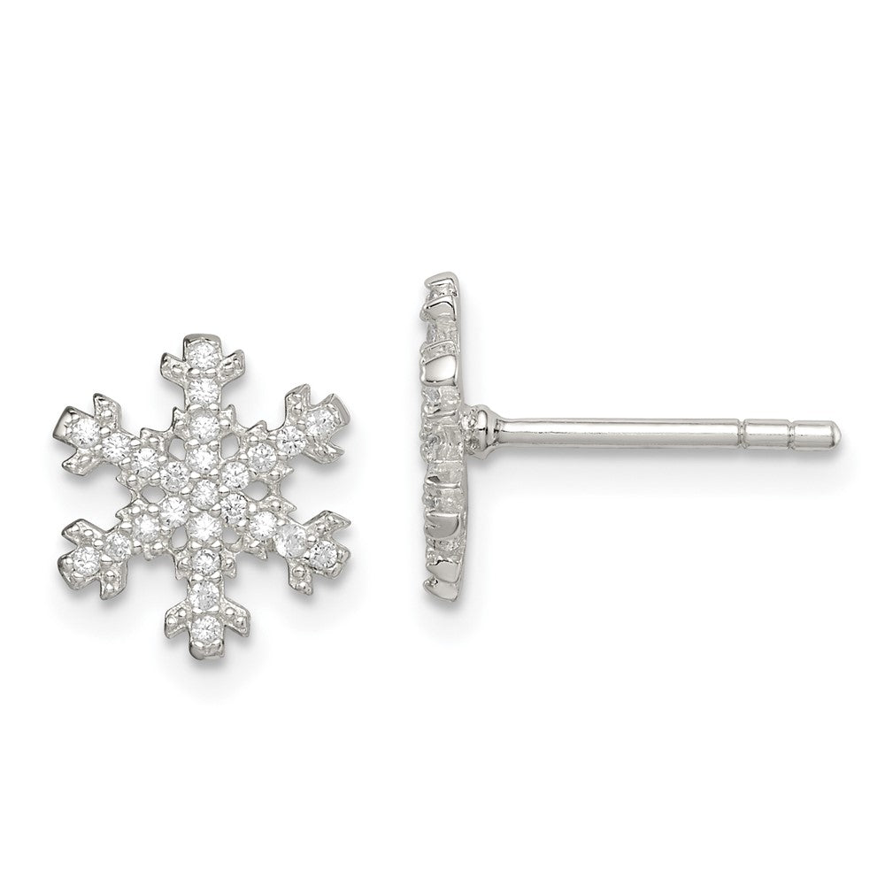 Sterlingsilber Zirkonia Schneeflocke Ohrstecker