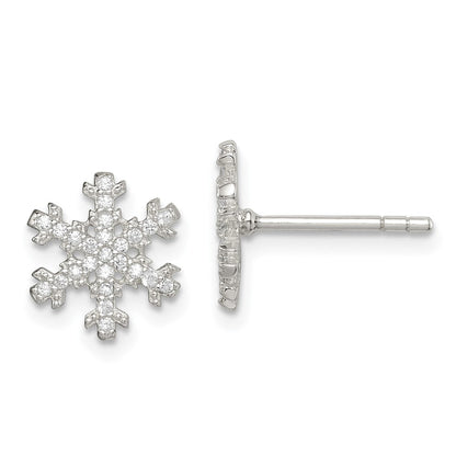 Sterlingsilber Zirkonia Schneeflocke Ohrstecker