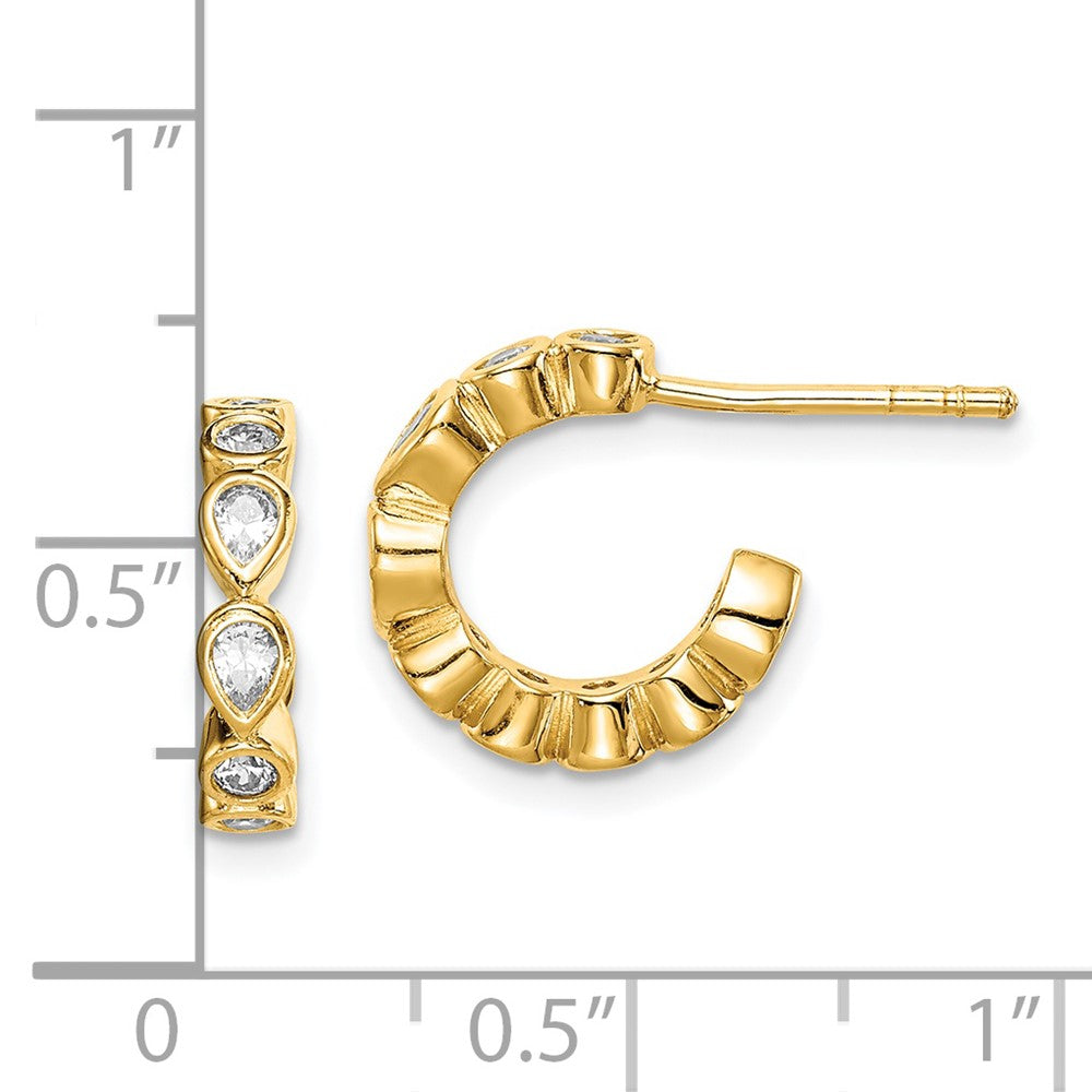 Sterlingsilber Goldfarben Zirkonia Stecker Creolen