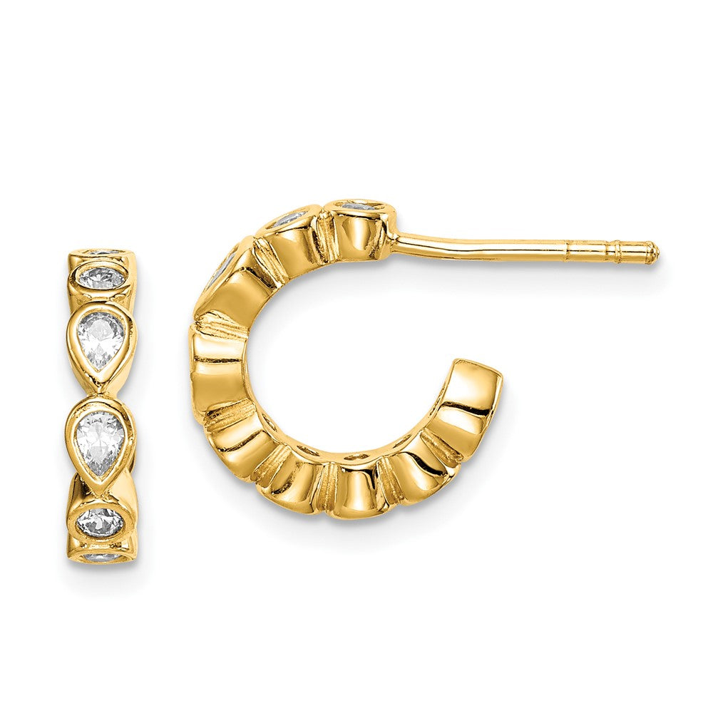 Sterlingsilber Goldfarben Zirkonia Stecker Creolen