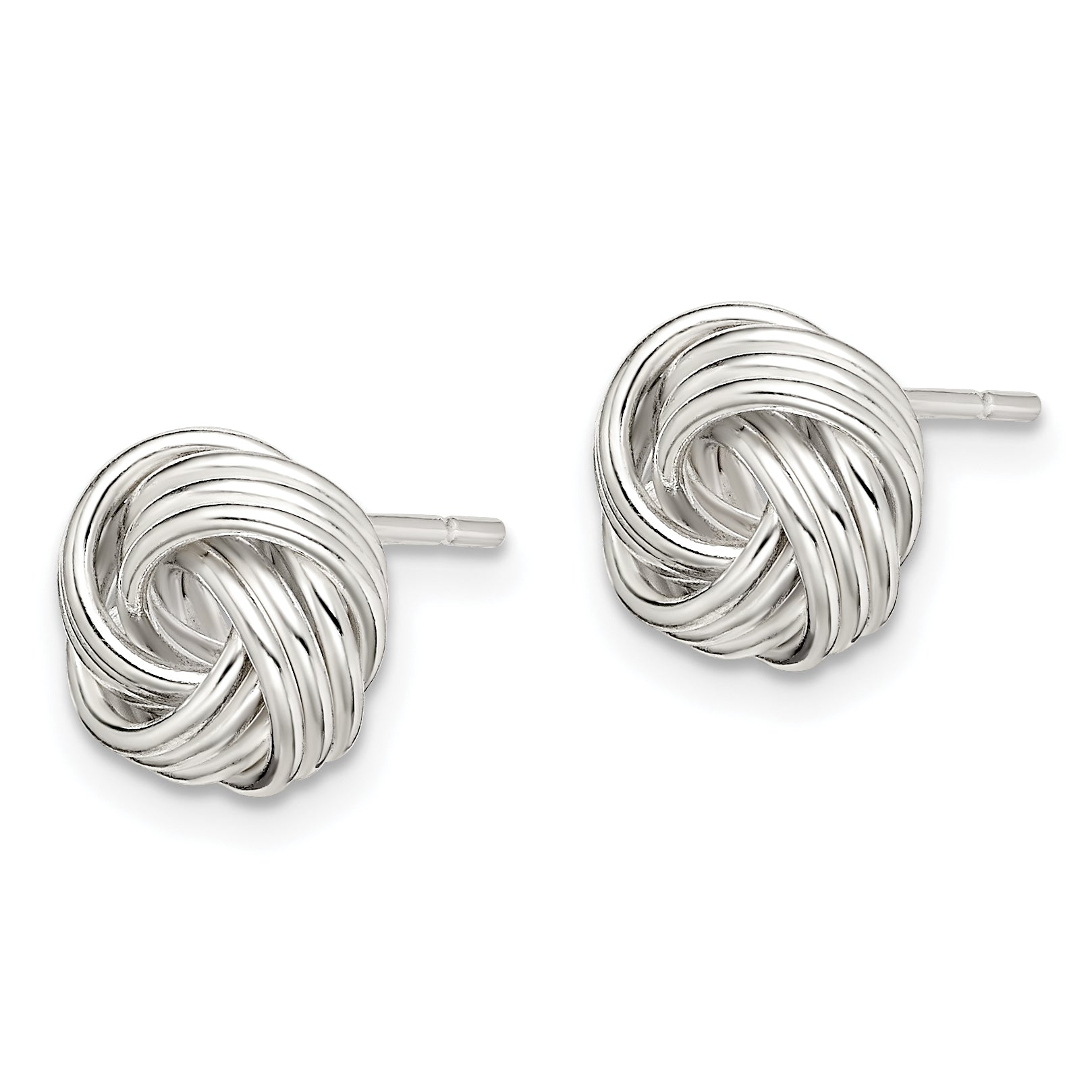 Sterlingsilber Poliert Liebe Knoten Ohrringe