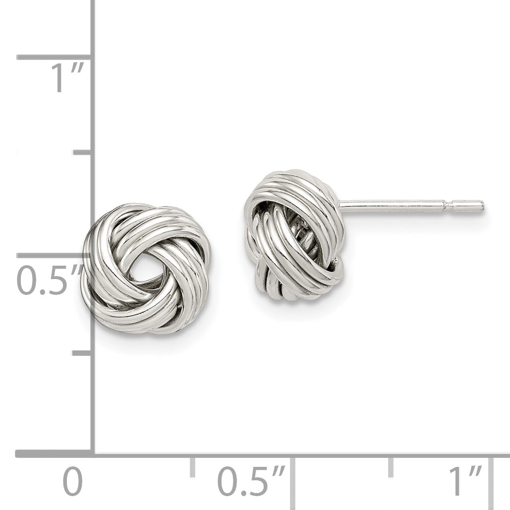Sterlingsilber Poliert Liebe Knoten Ohrringe