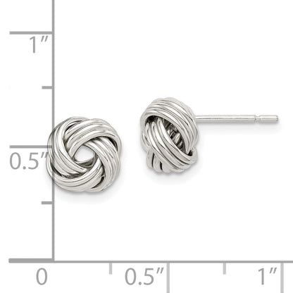 Sterlingsilber Poliert Liebe Knoten Ohrringe