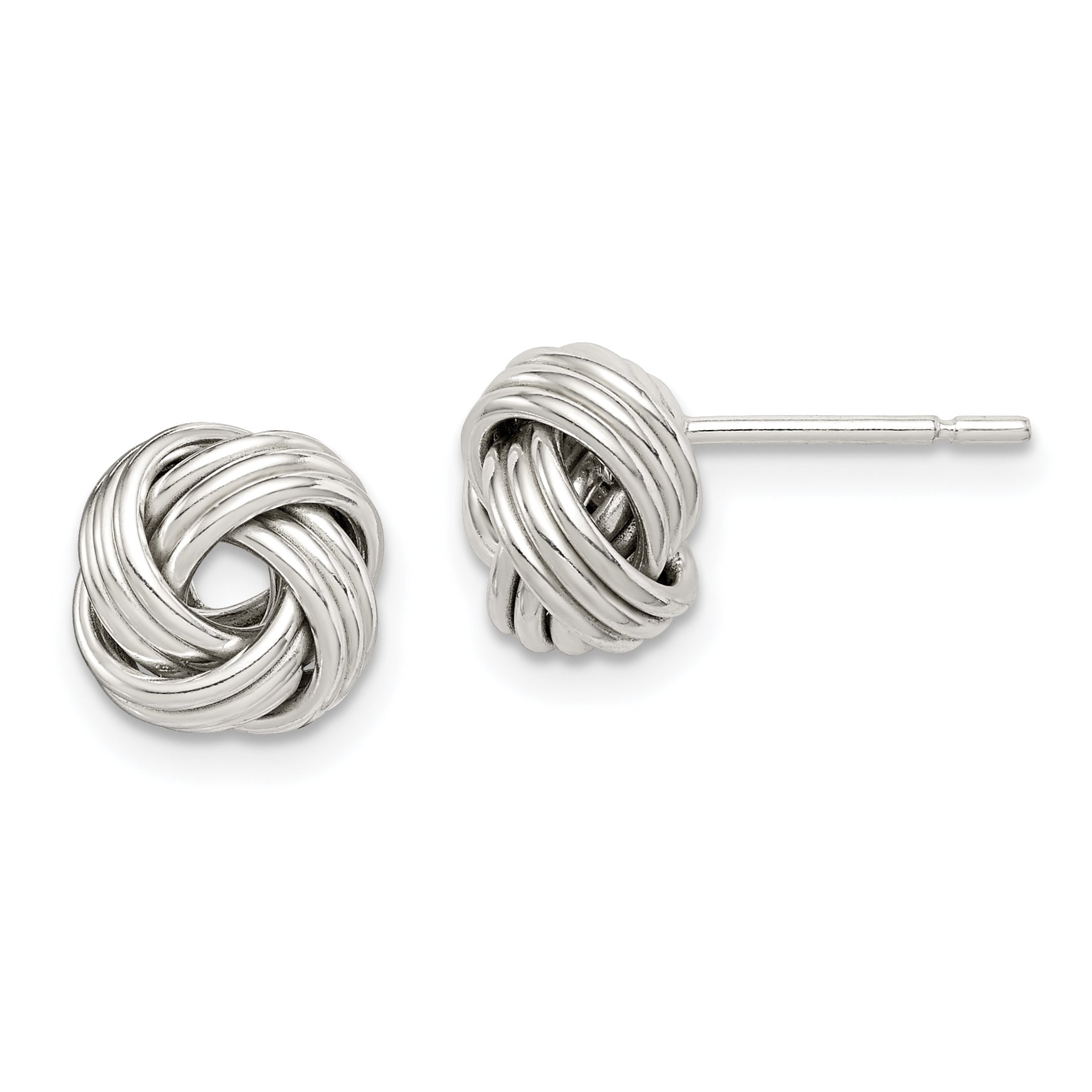 Sterlingsilber Poliert Liebe Knoten Ohrringe