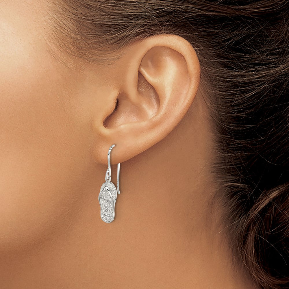 Sterlingsilber Zirkonia Flip-flop Ohrhänger