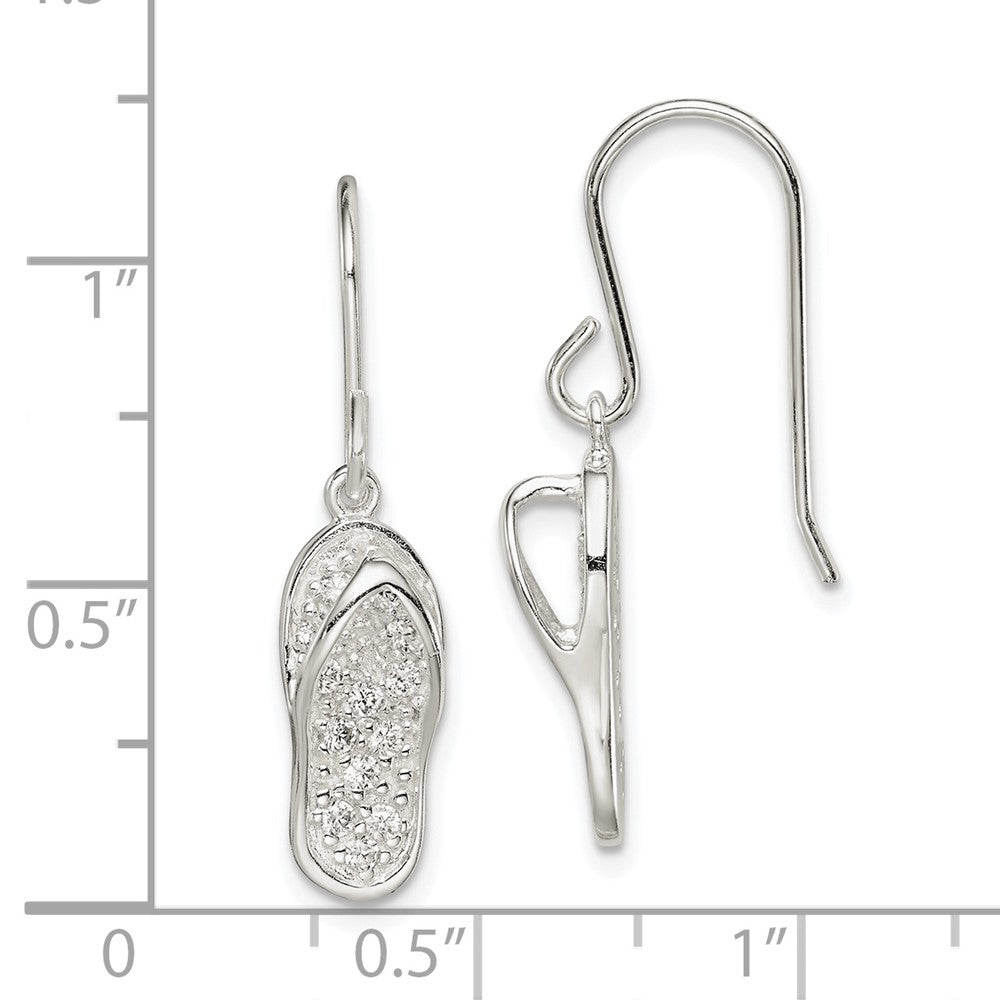 Sterlingsilber Zirkonia Flip-flop Ohrhänger