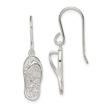 Sterlingsilber Zirkonia Flip-flop Ohrhänger