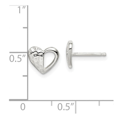 Sterlingsilber Gehämmert Herz Ohrstecker