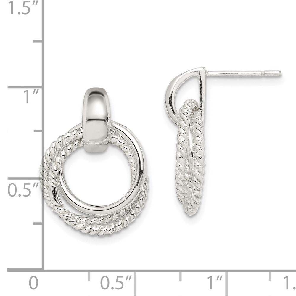 Sterlingsilber Gedreht Stecker Ohrhänger