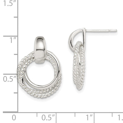 Sterlingsilber Gedreht Stecker Ohrhänger
