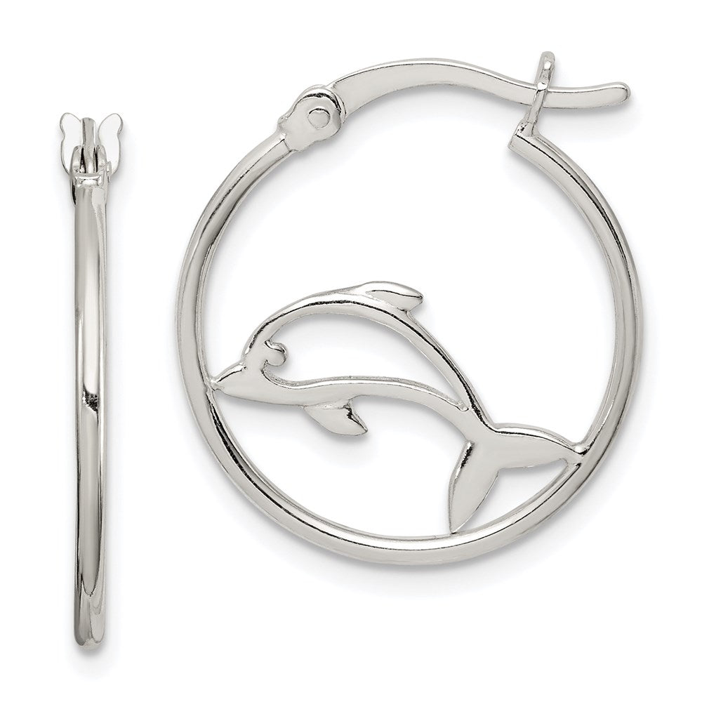 Sterlingsilber Poliert Delfin Creolen