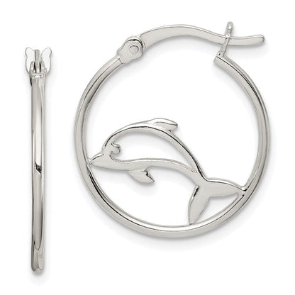 Sterlingsilber Poliert Delfin Creolen