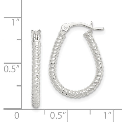 Sterlingsilber Gedreht 2.5mm Tropfen Creolen