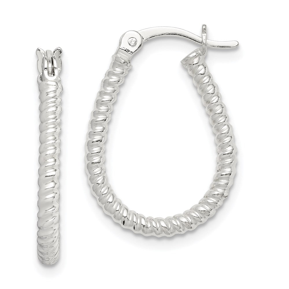 Sterlingsilber Gedreht 2.5mm Tropfen Creolen