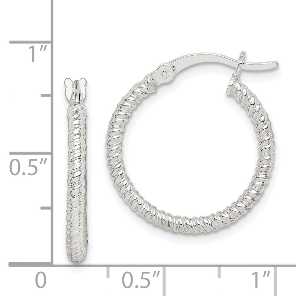Sterlingsilber Gedreht 2x20mm Rund Creolen