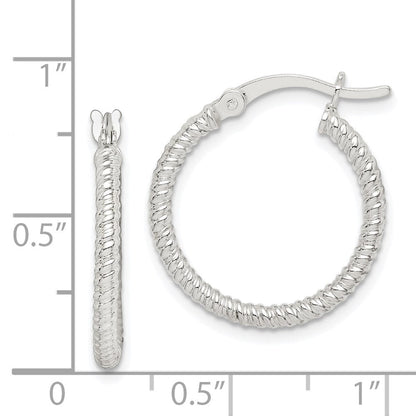 Sterlingsilber Gedreht 2x20mm Rund Creolen